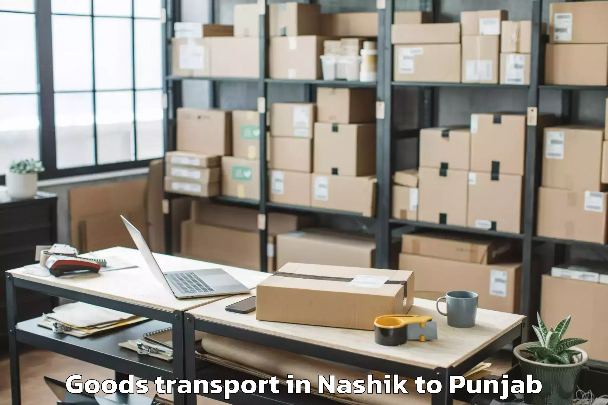 Leading Nashik to Gna University Phagwara Goods Transport Provider